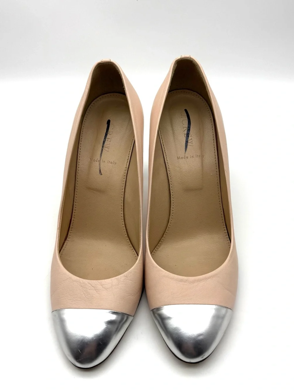J.Crew Sloane Cap Toe Pump Heel Blush Pink Metallic 9.5